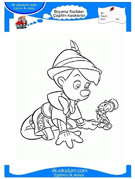 Çocuklar İçin Pinokyo Boyama Sayfaları 